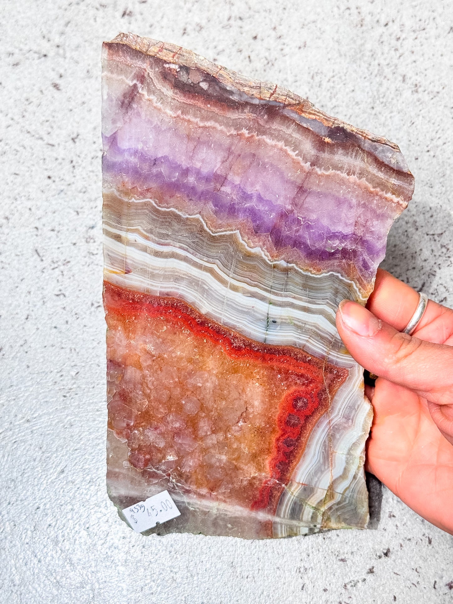 Amethyst with Crazy Lace Agate Slice