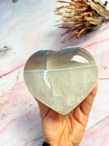 Agate and Quartz Heart