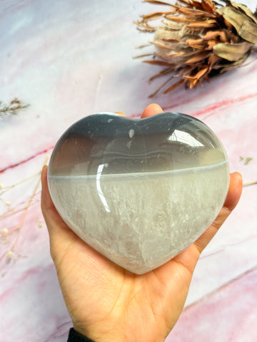 Agate and Quartz Heart