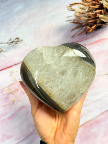 Agate and Quartz Heart