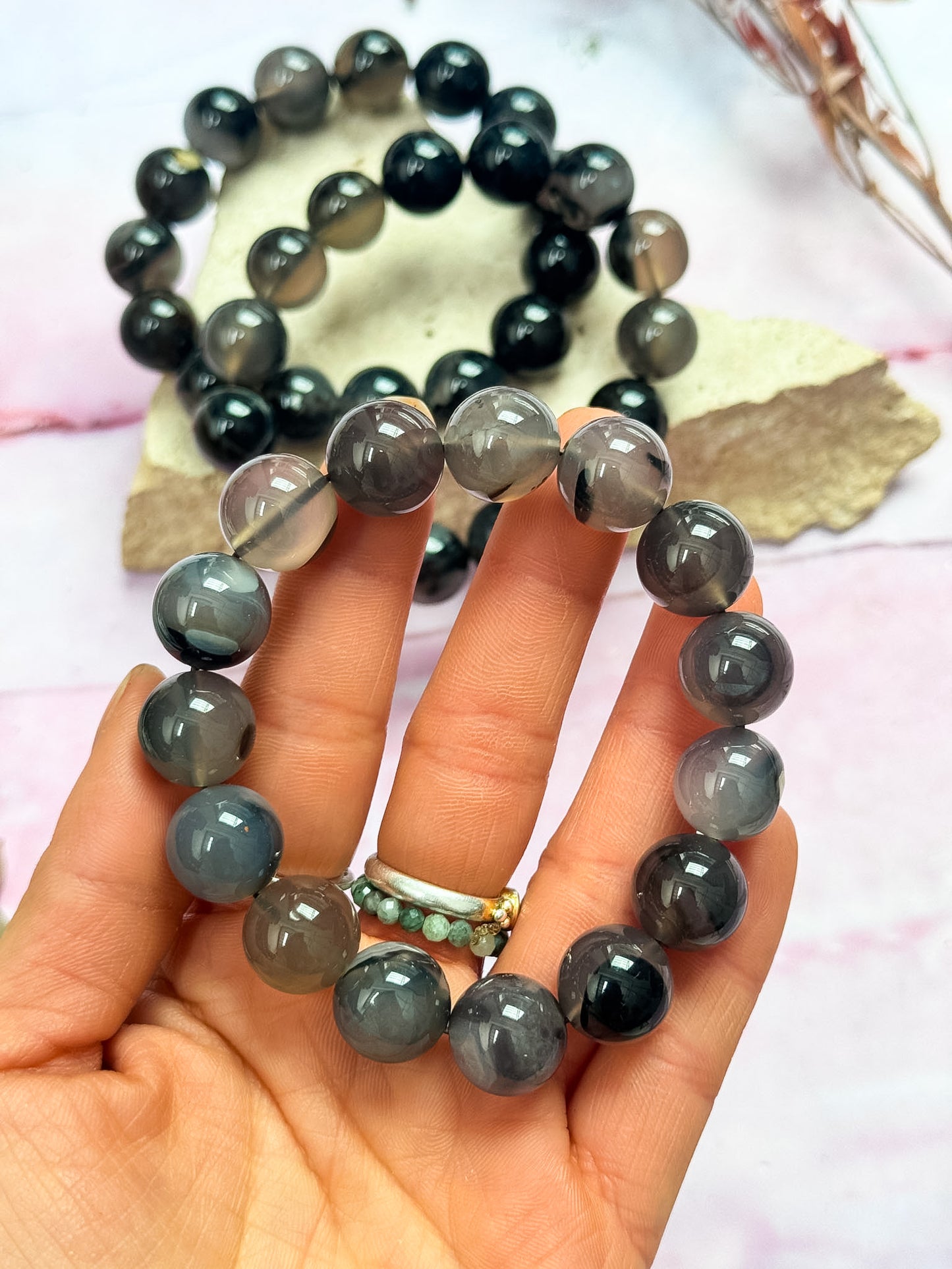 Chunky Volcanic Agate Bracelets