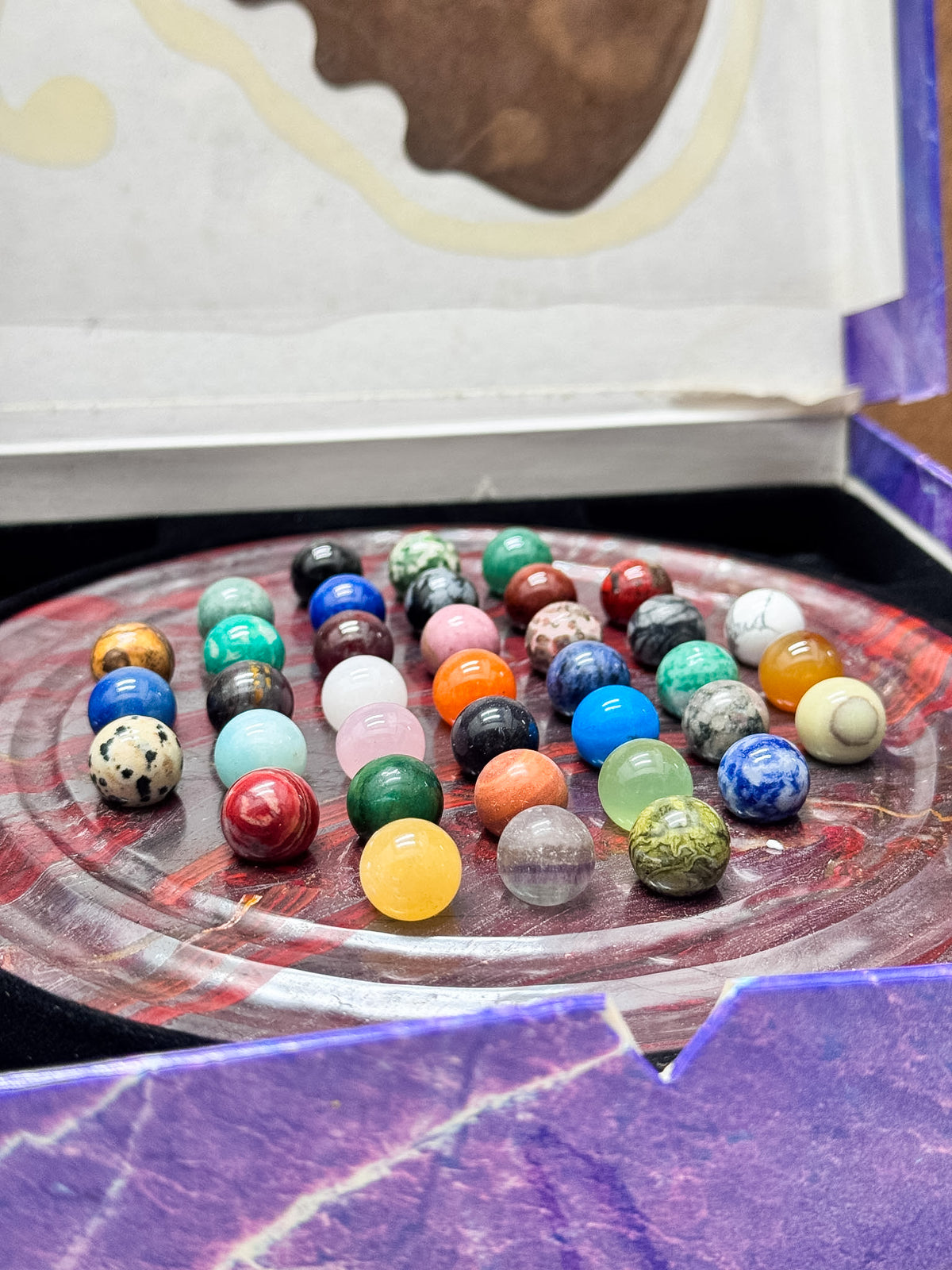 Vintage Solitaire Set - Red Jasper with Hematite