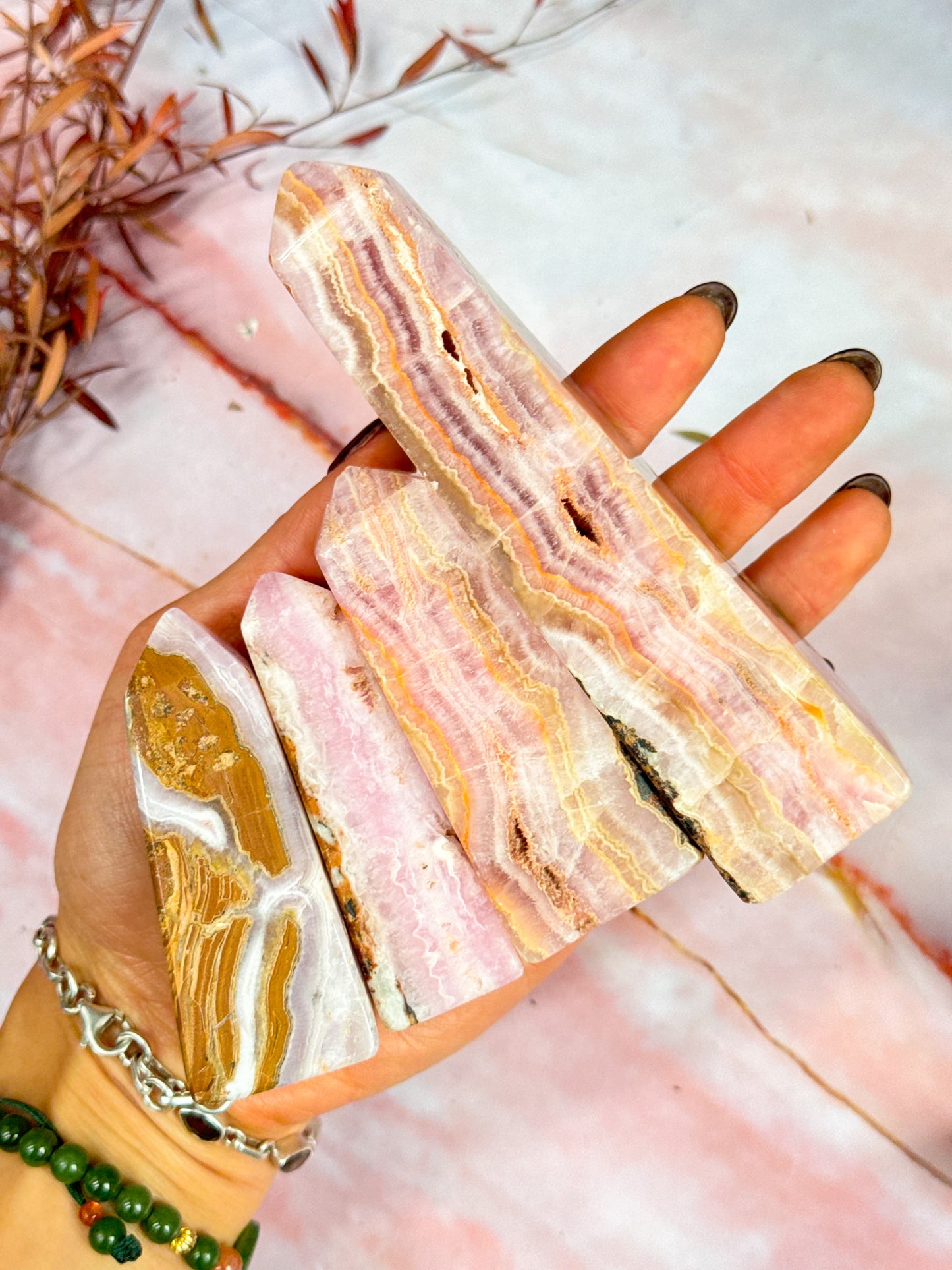 Pink Aragonite Points