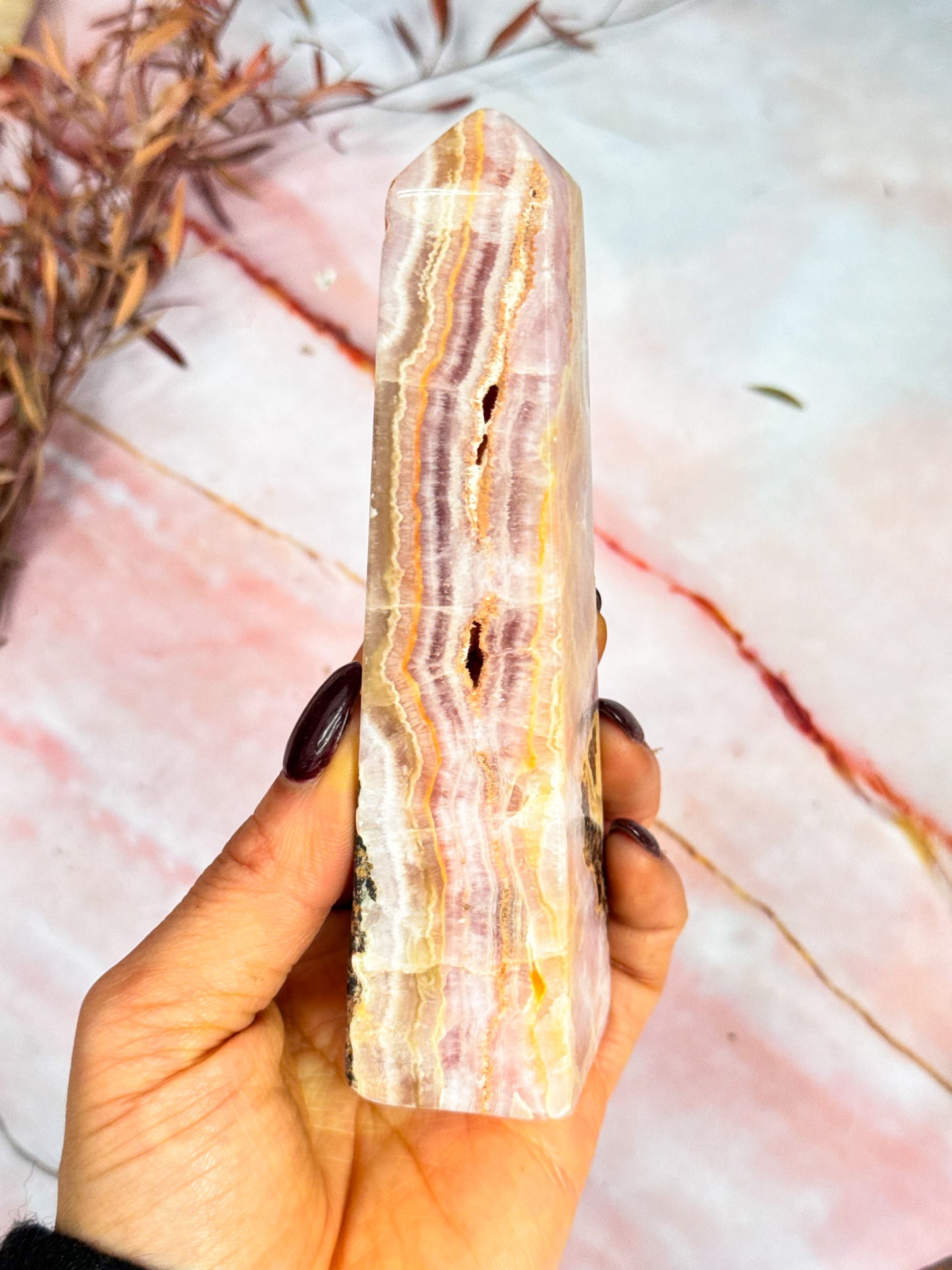 Pink Aragonite Points