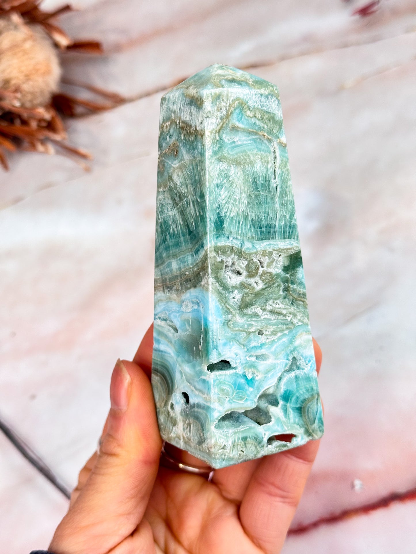 Blue Aragonite Point