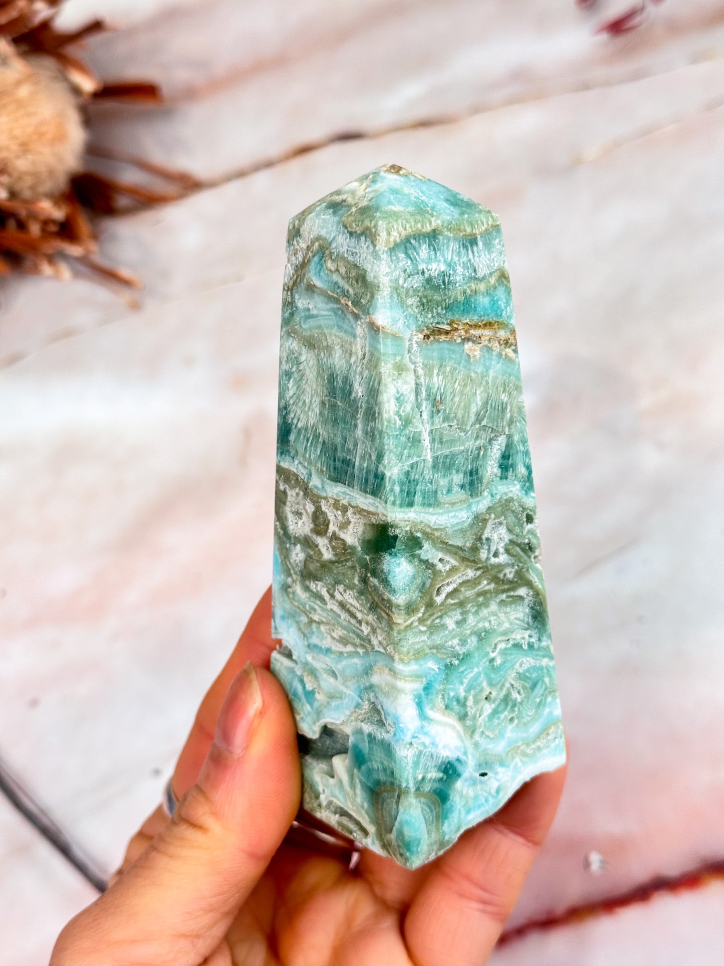 Blue Aragonite Point