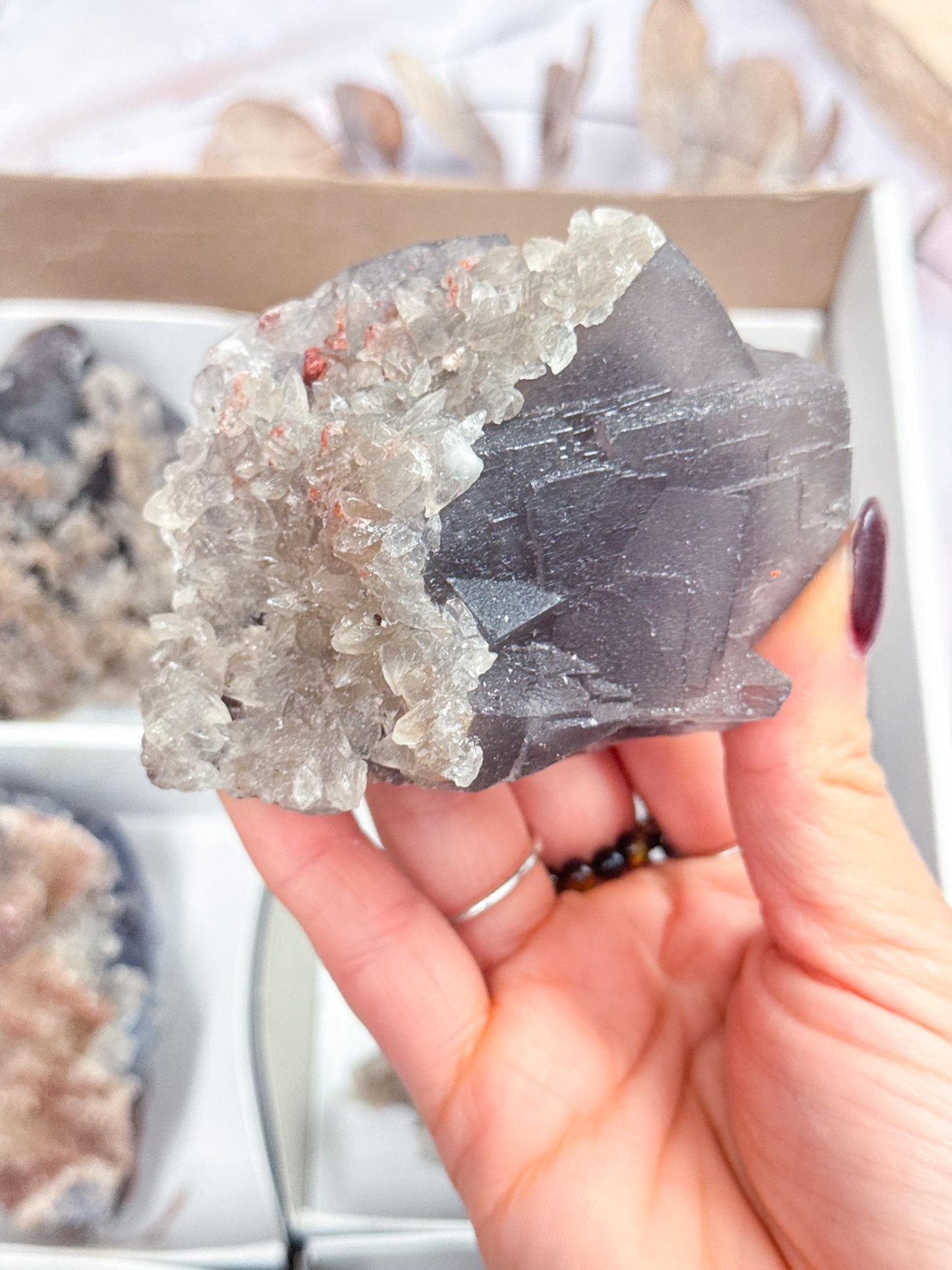 Fluorite with Dog Tooth Calcite Clusters - Multi Listing