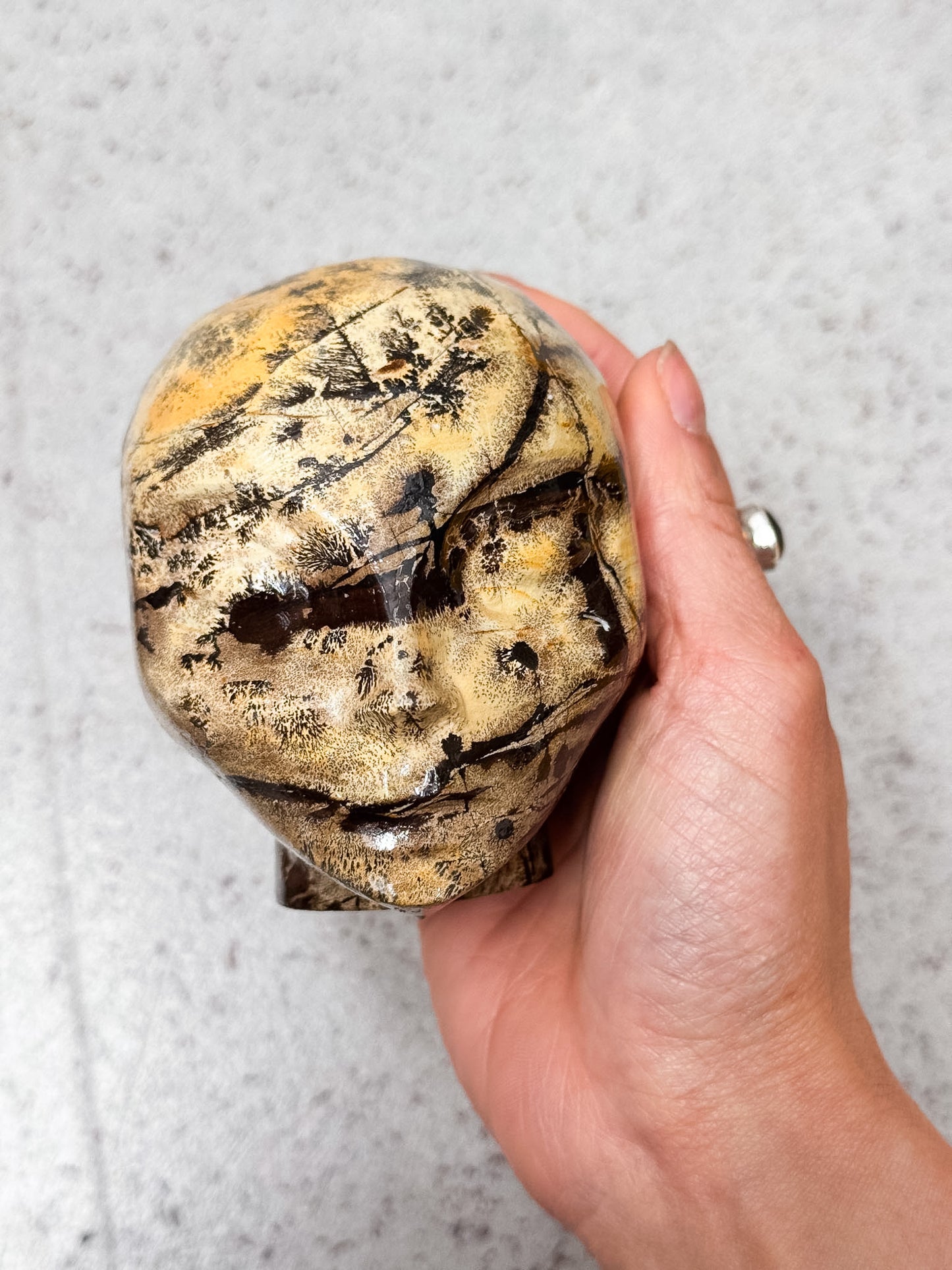 Picture Jasper Alien Head Carving