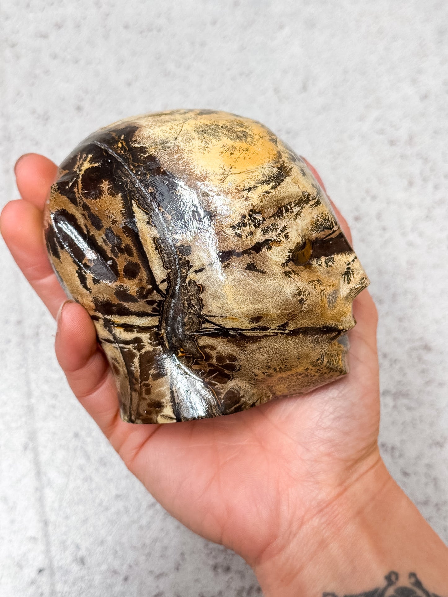 Picture Jasper Alien Head Carving