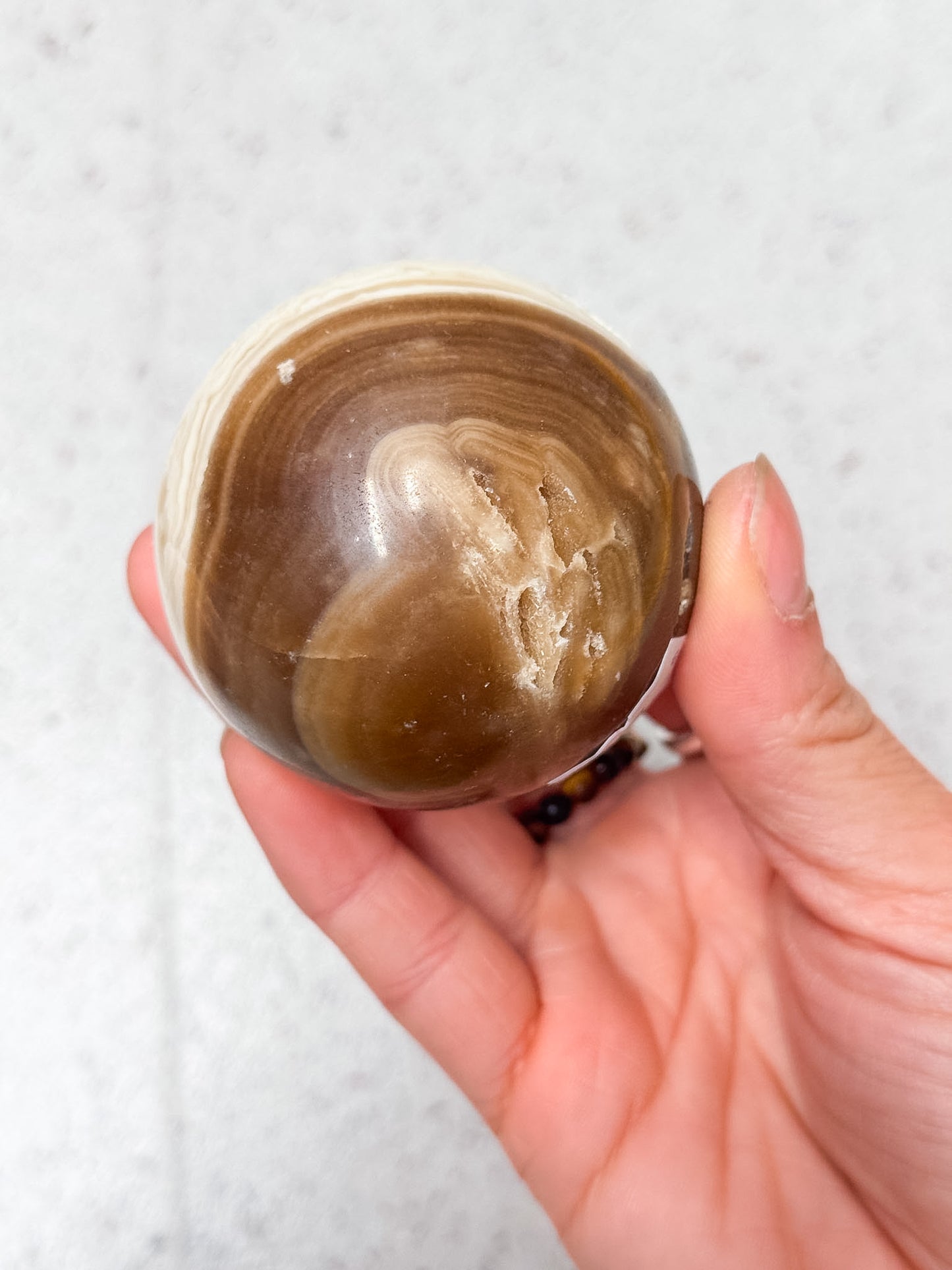 Amber Calcite Sphere
