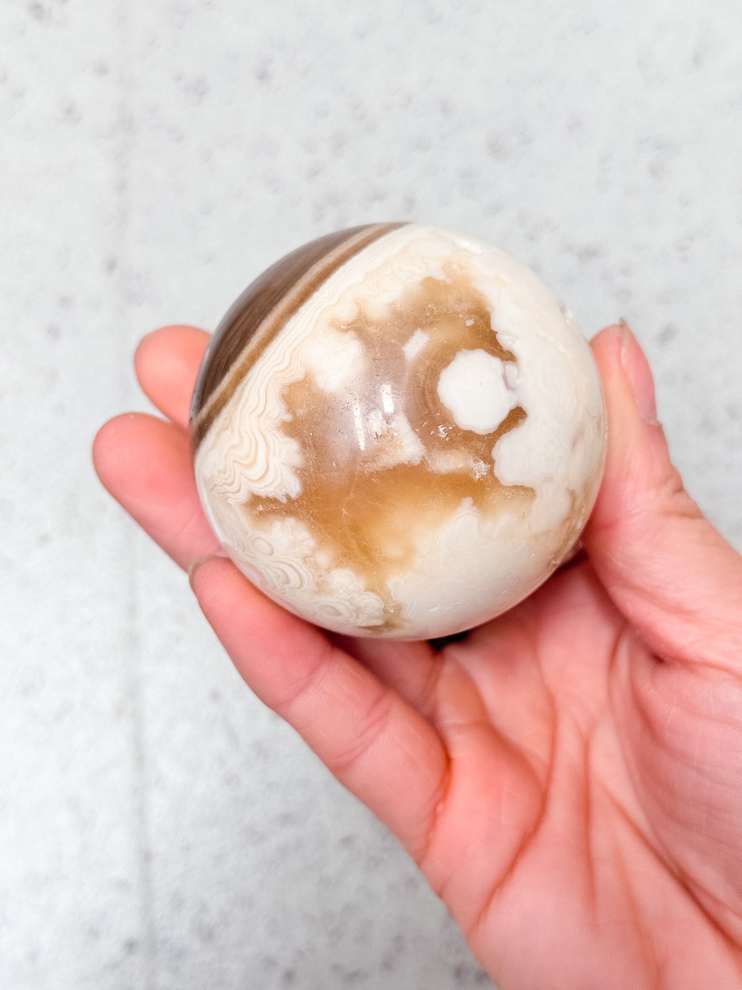 Amber Calcite Sphere