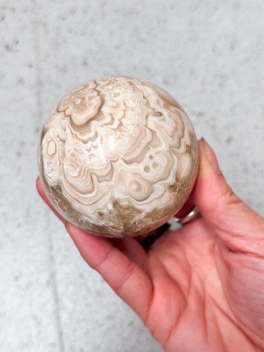 Amber Calcite Sphere