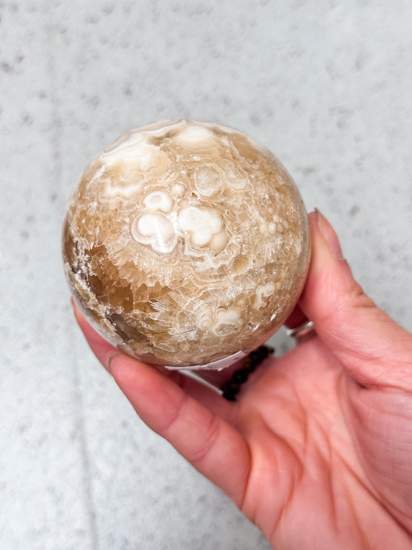 Amber Calcite Sphere