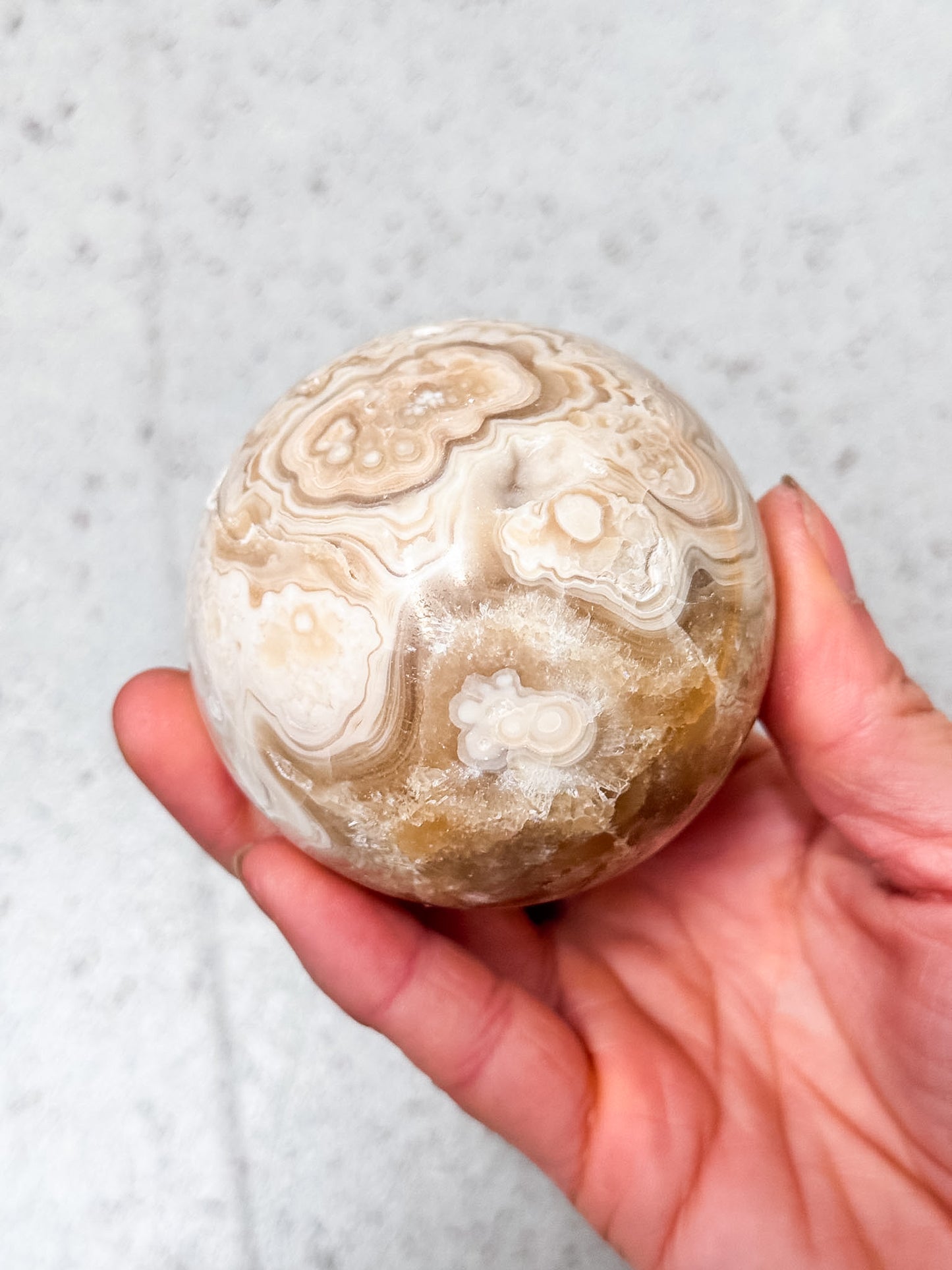 Amber Calcite Sphere