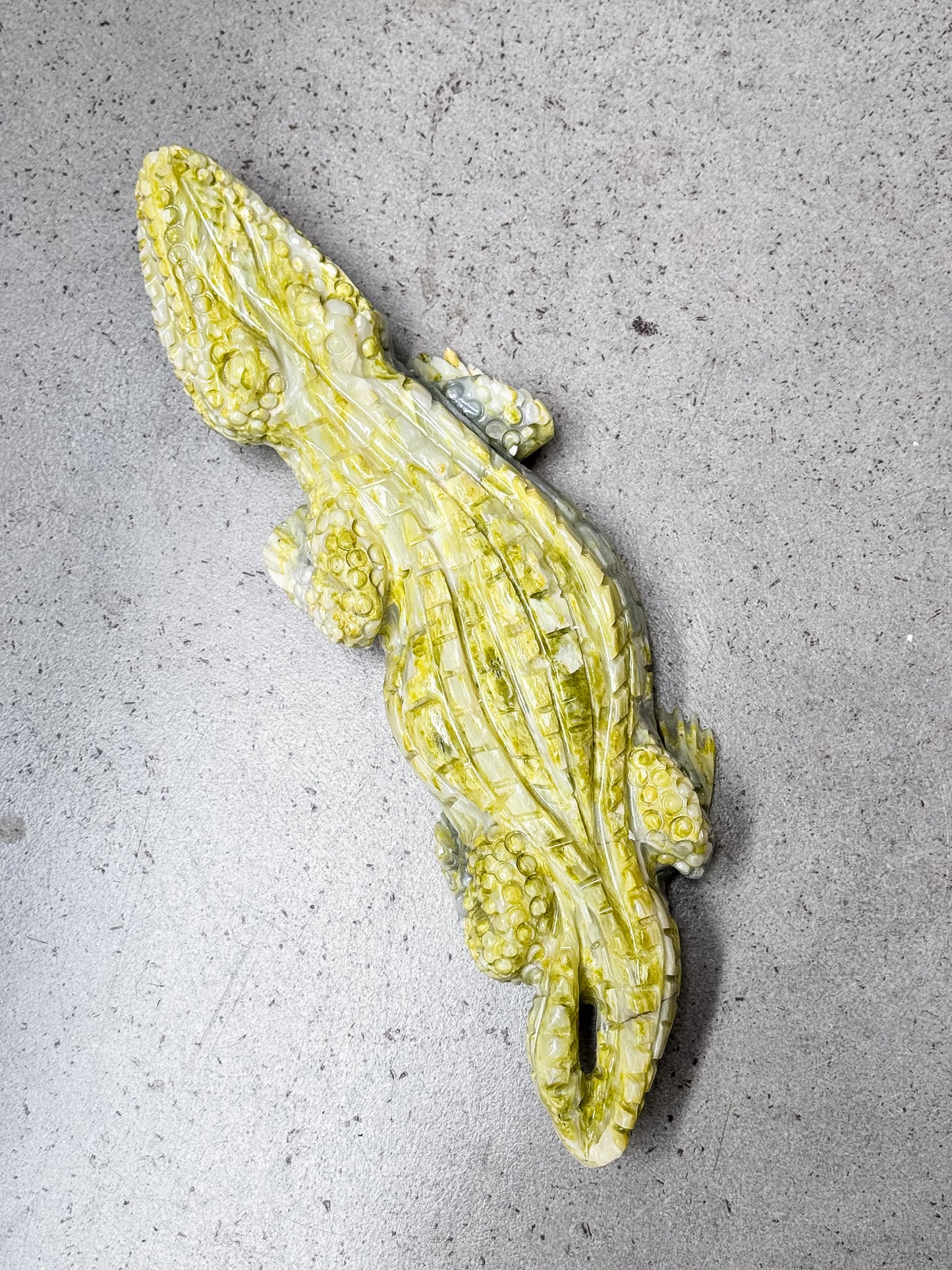 Serpentine Crocodile Carving