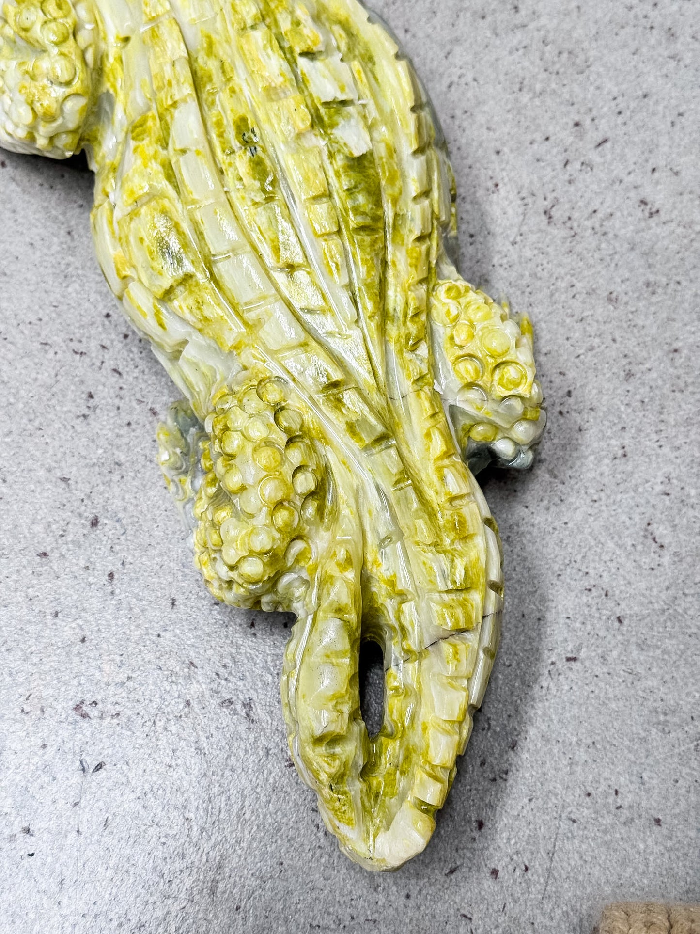 Serpentine Crocodile Carving