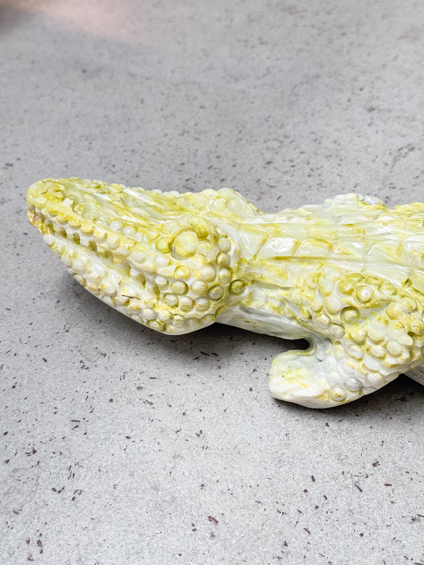 Serpentine Crocodile Carving