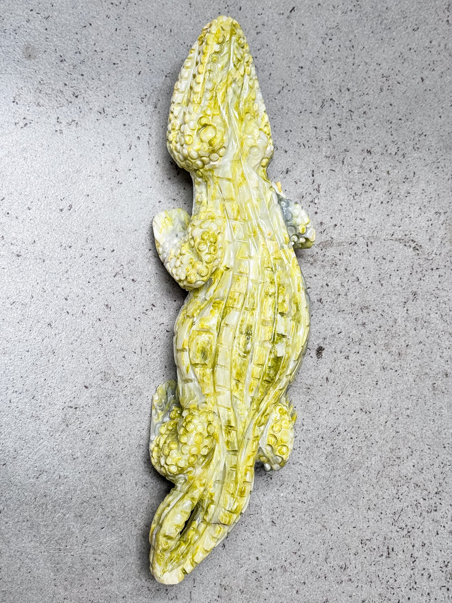 Serpentine Crocodile Carving