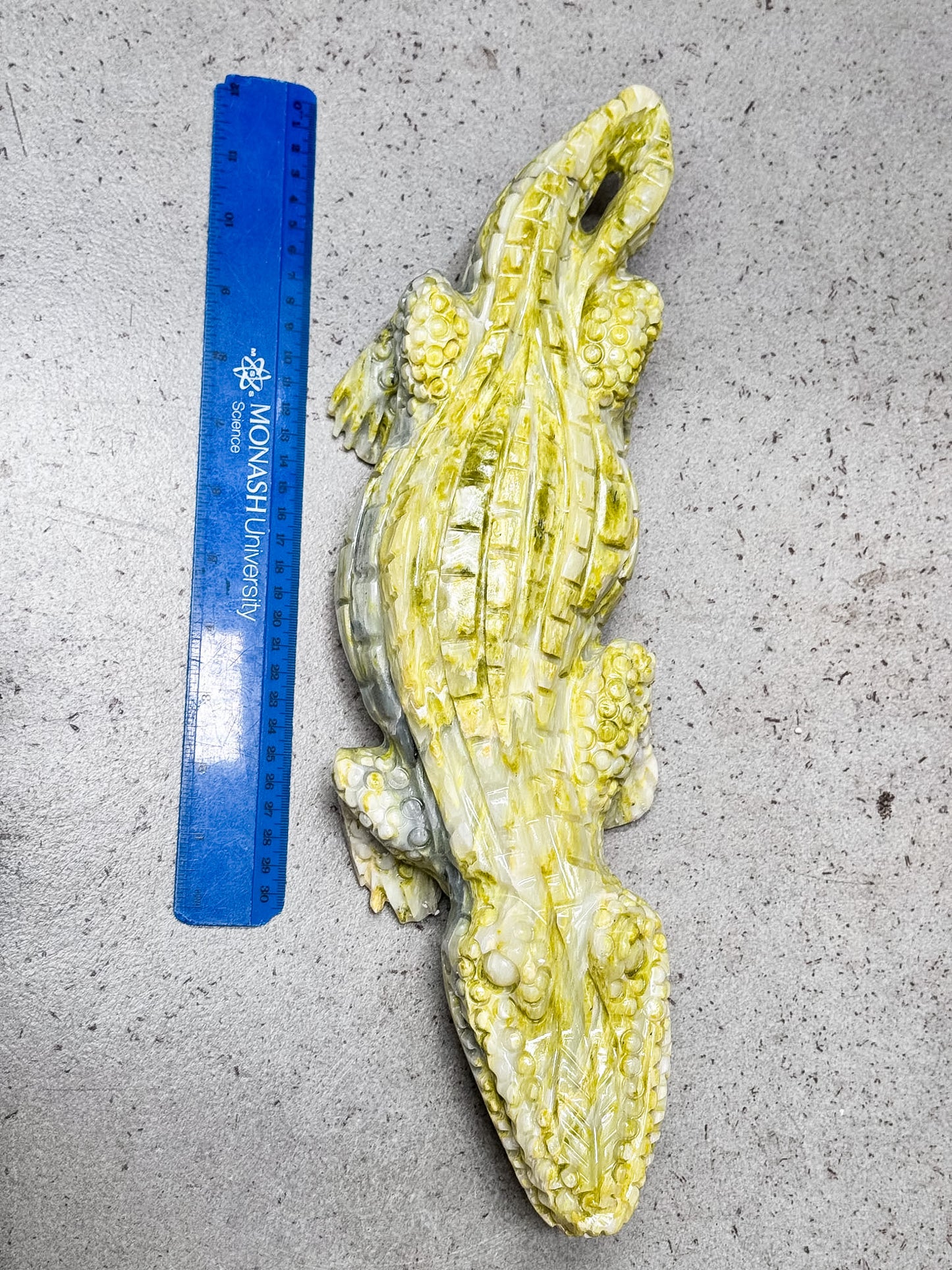 Serpentine Crocodile Carving