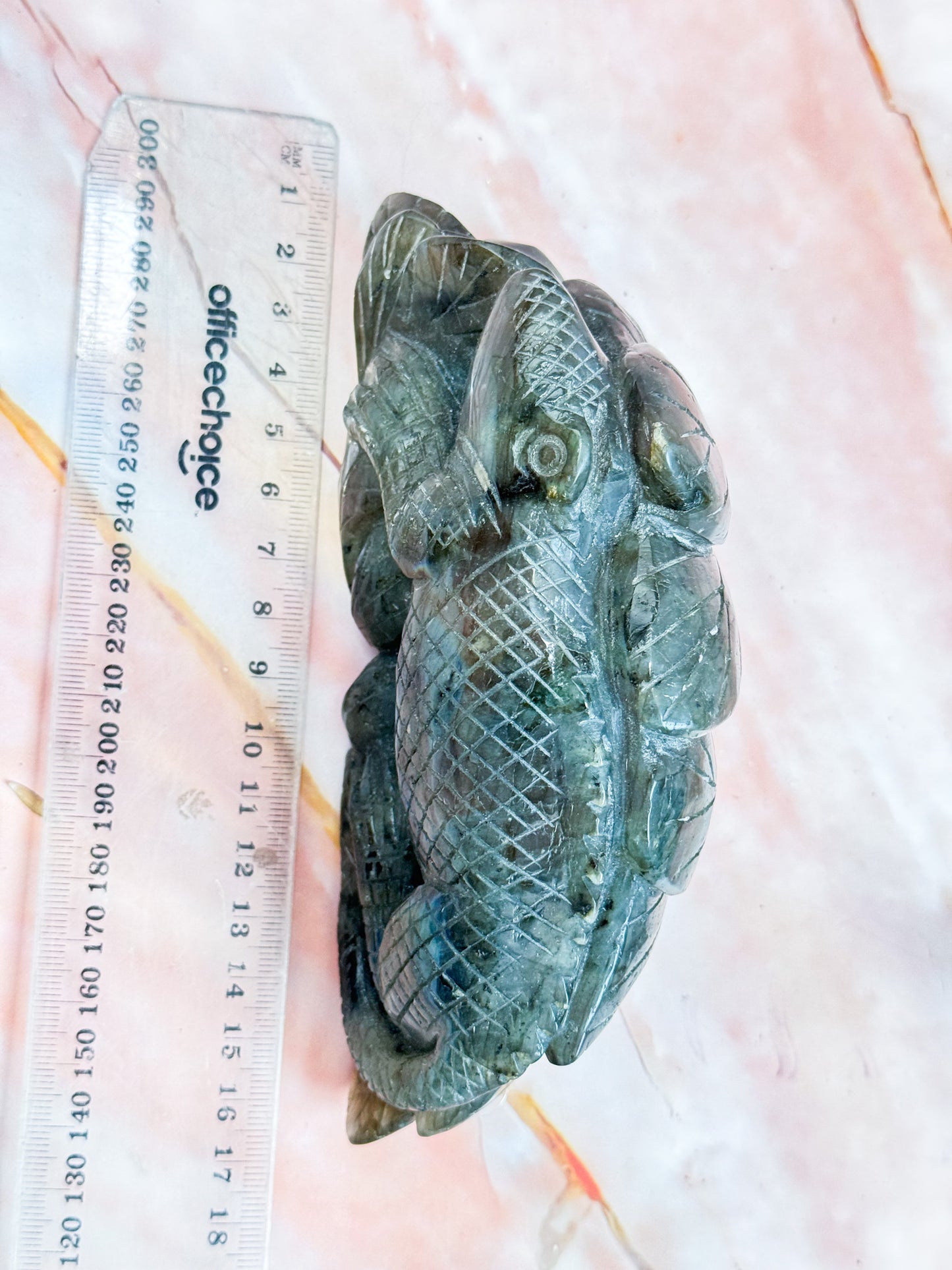 Purple Labradorite Lizard Carving