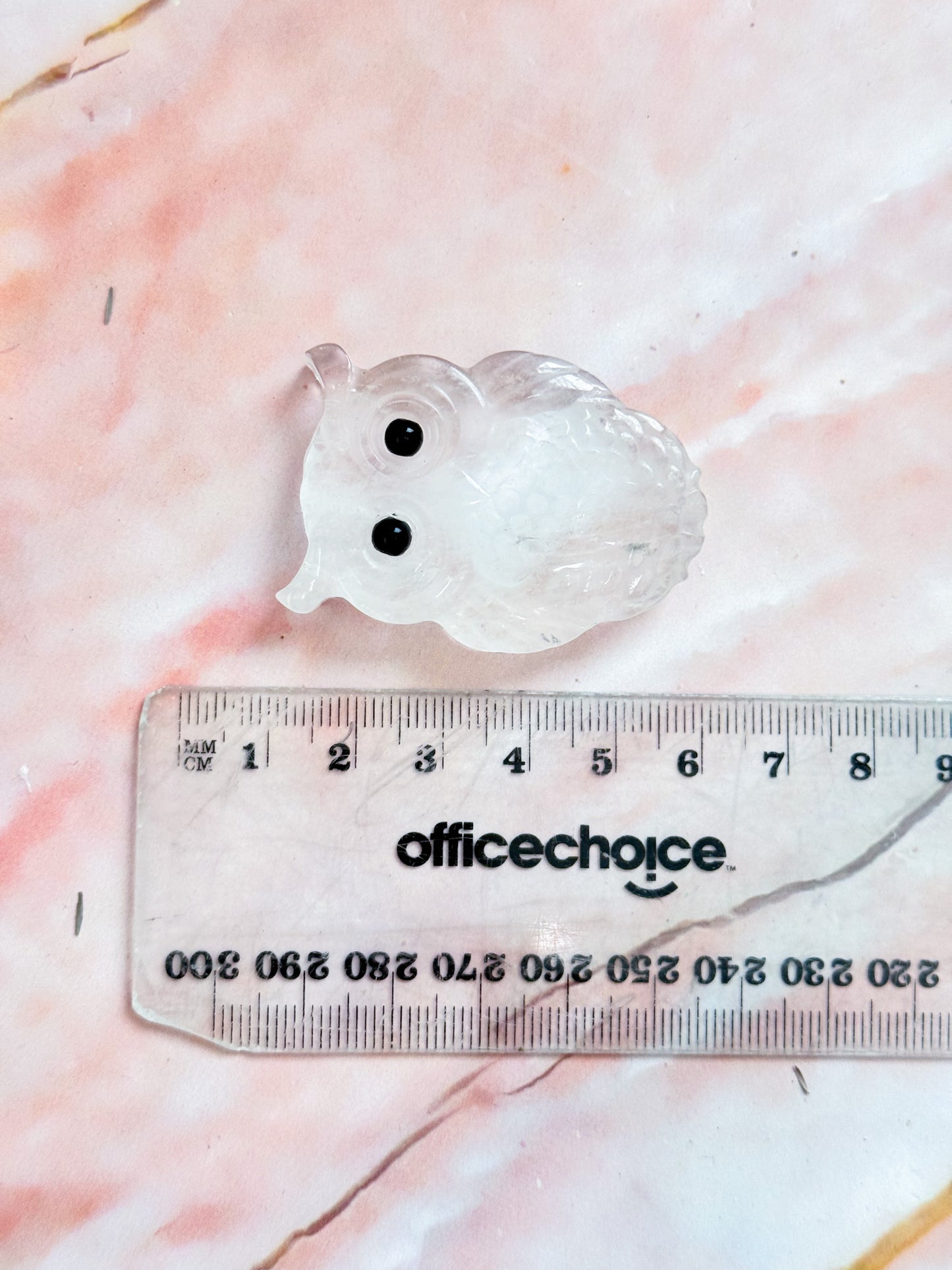 Clear Quartz Owl Carvings