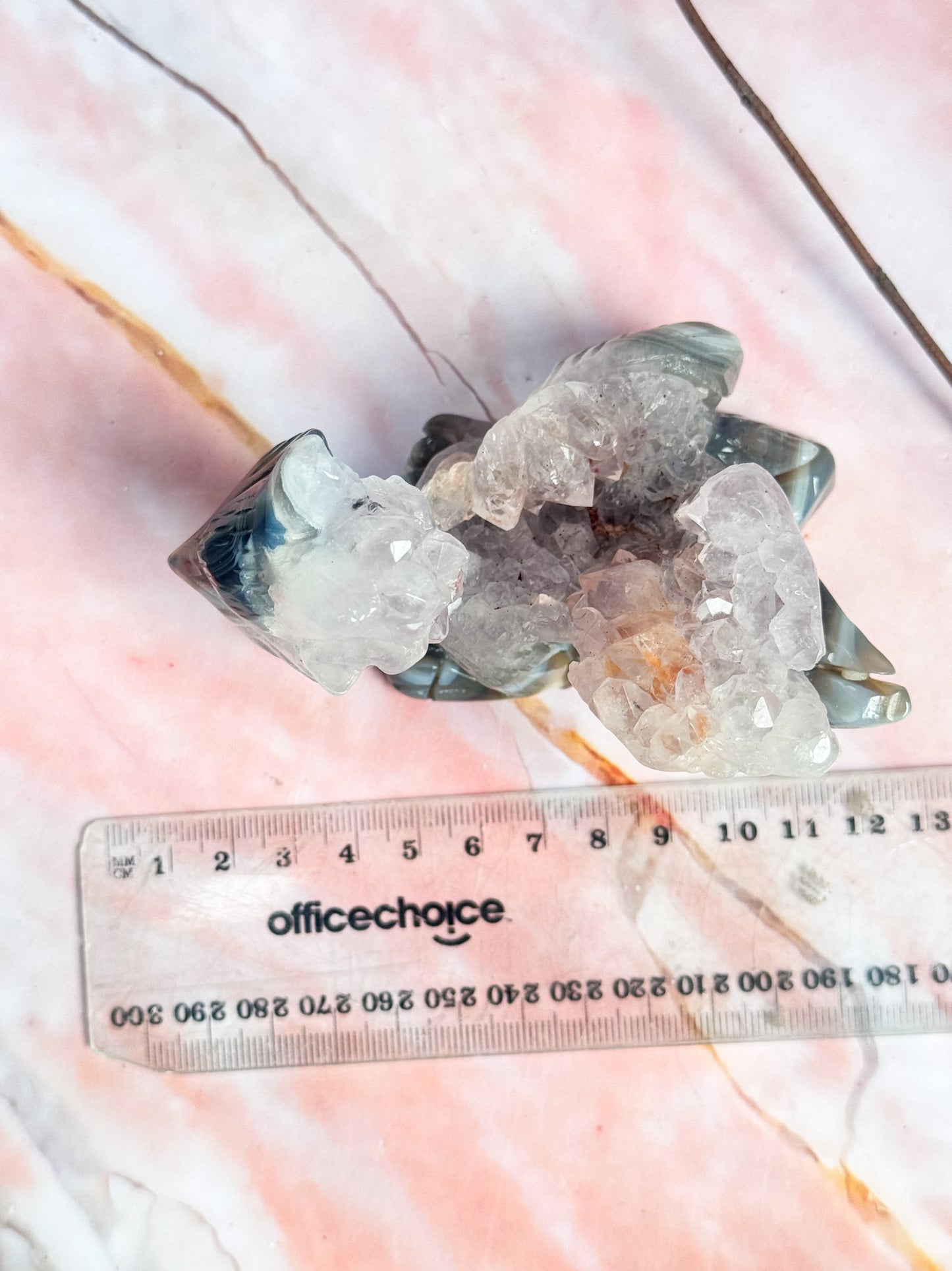 Amethyst and Agate Kitsune Carving