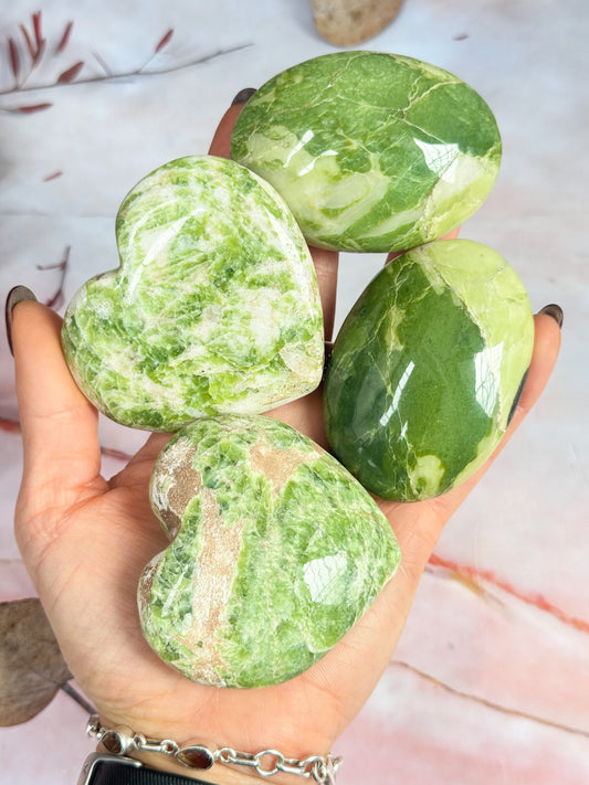 Tremolite Palmstones and Hearts