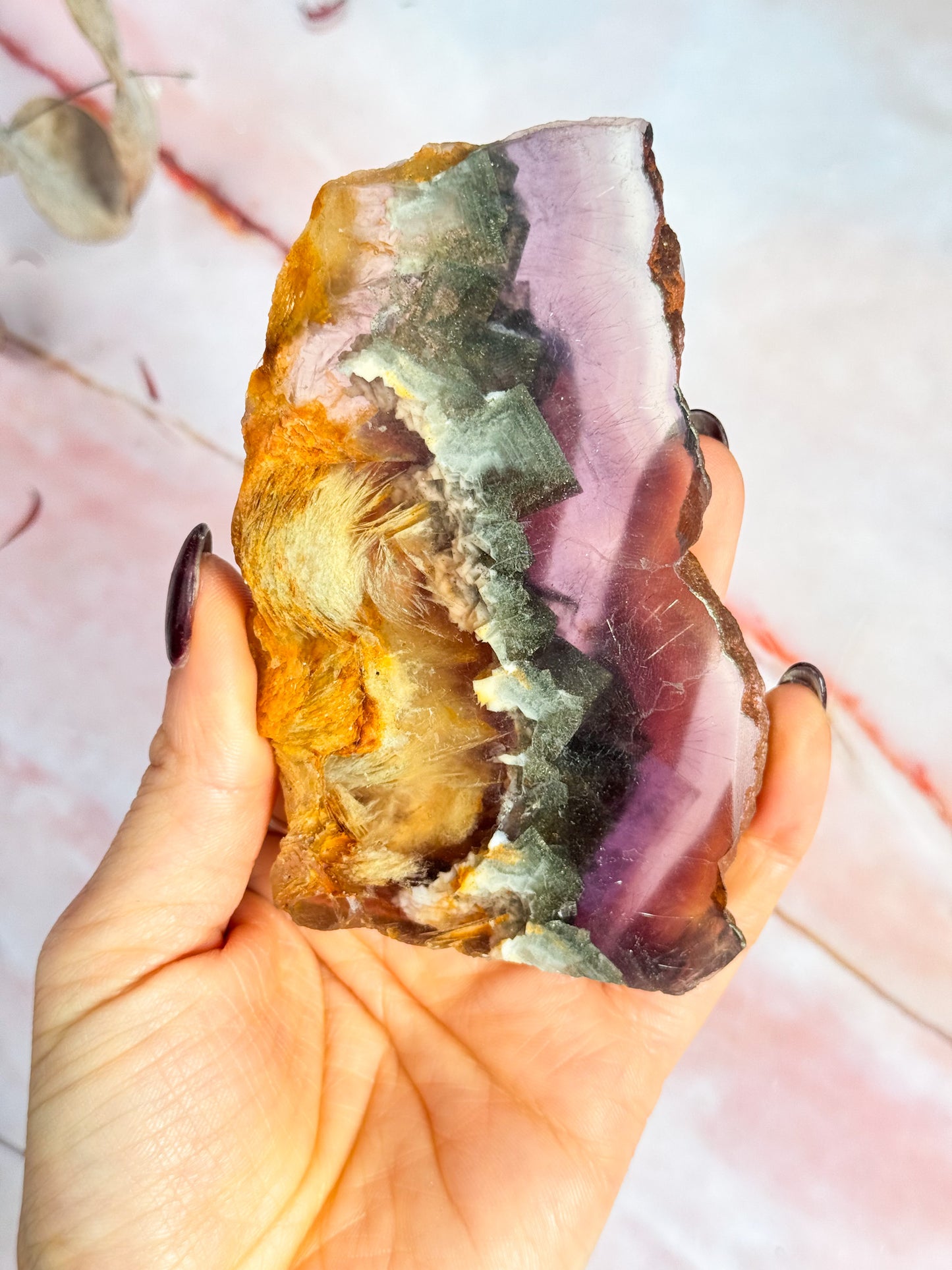 Fluorite with Pyrite Slices