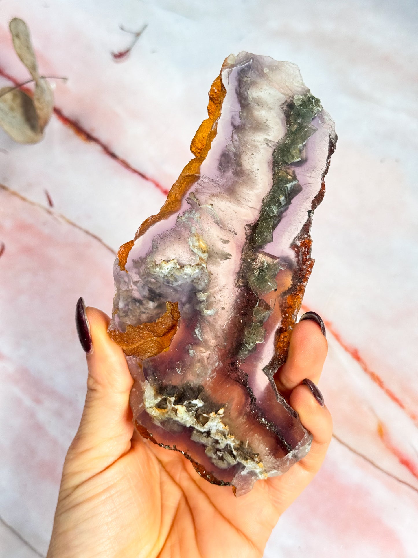 Fluorite with Pyrite Slices