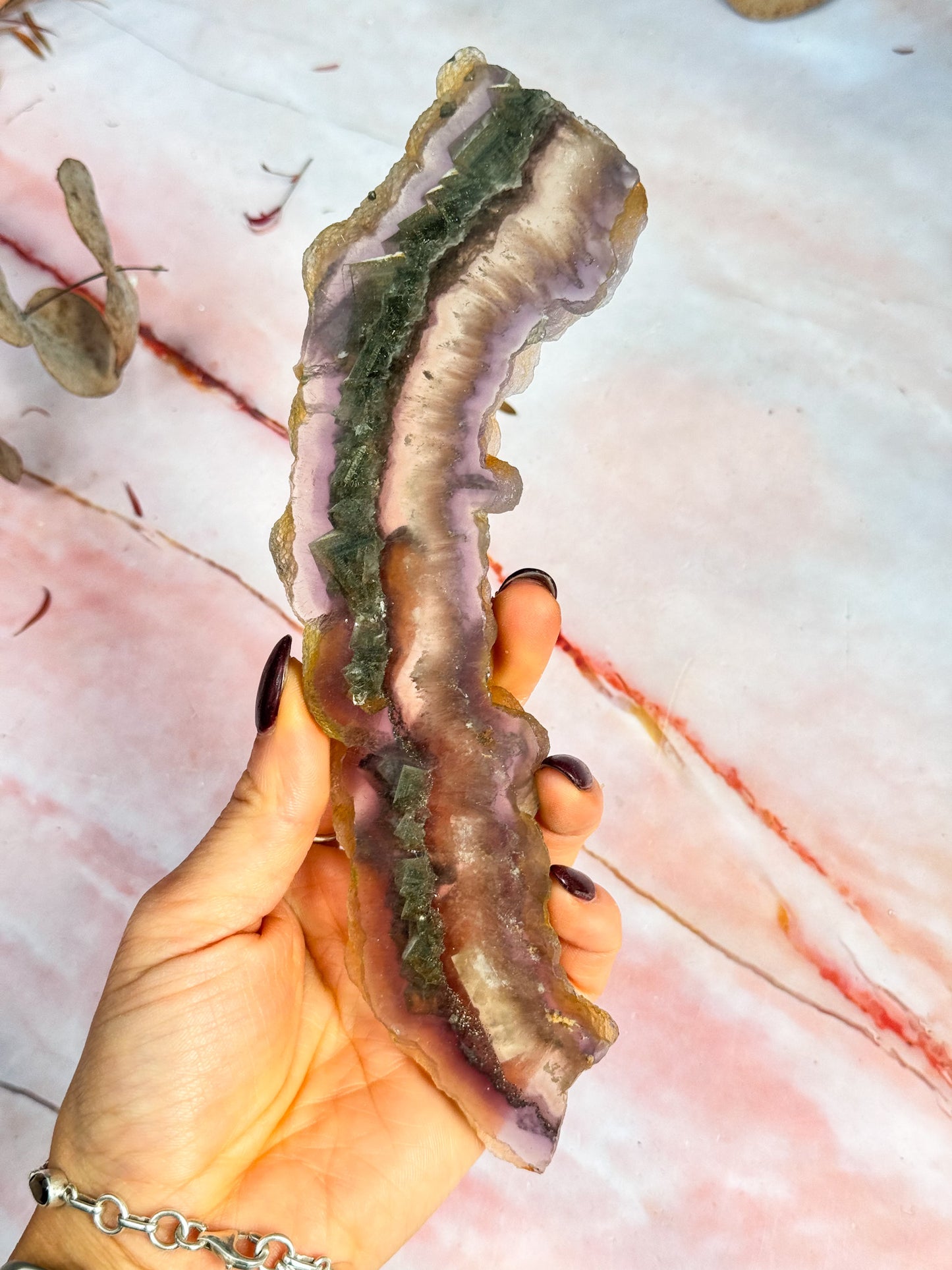 Fluorite with Pyrite Slices