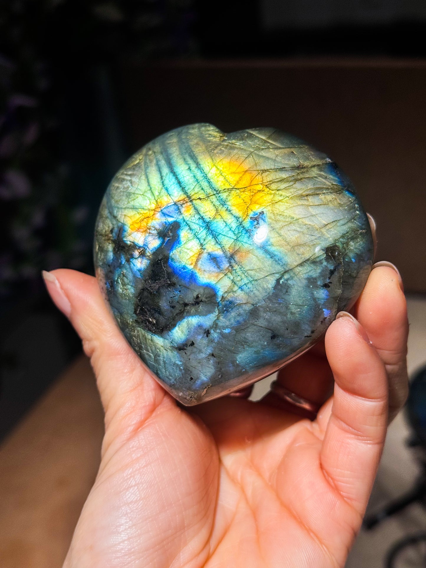 Labradorite Heart