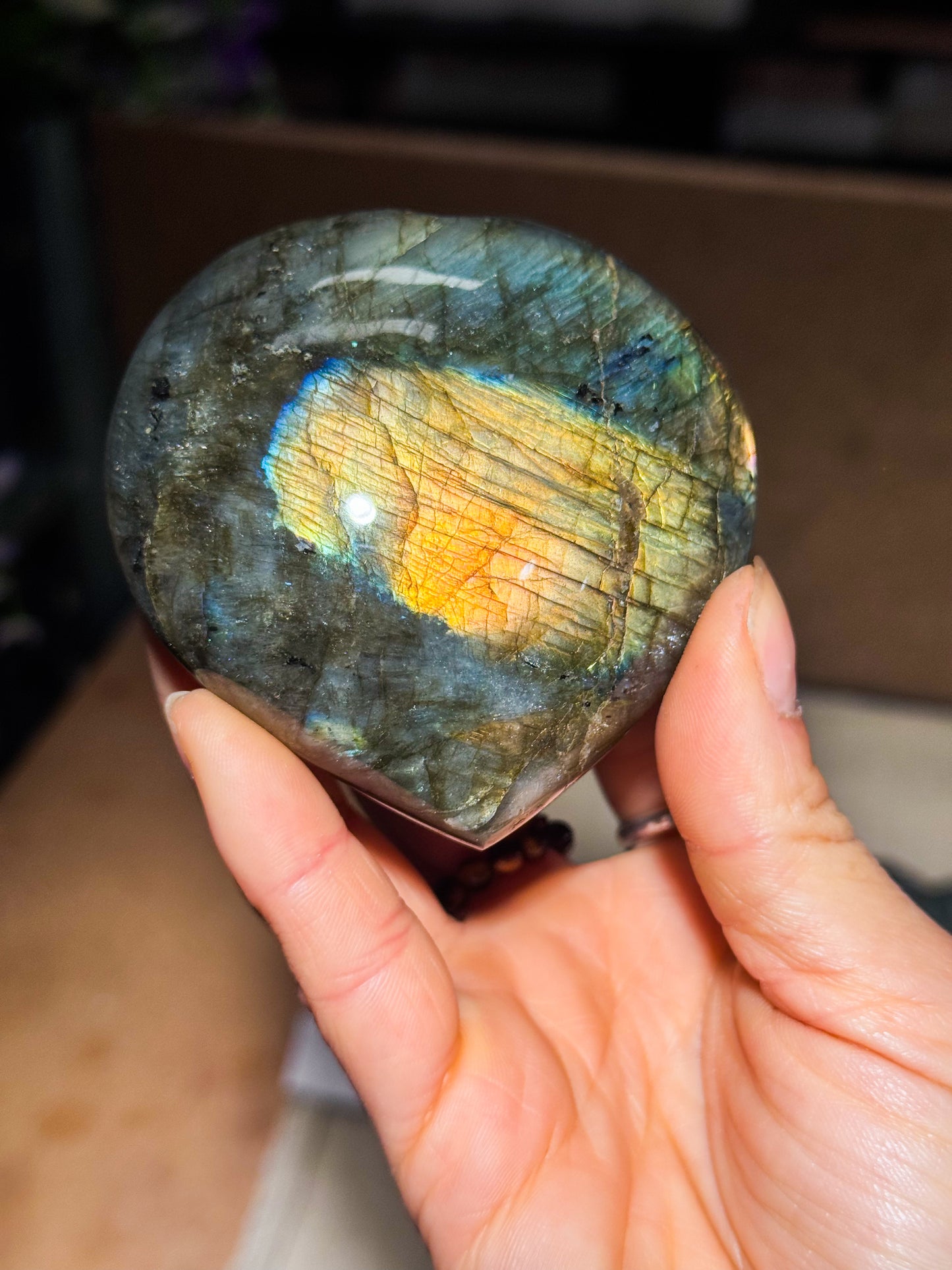 Labradorite Heart