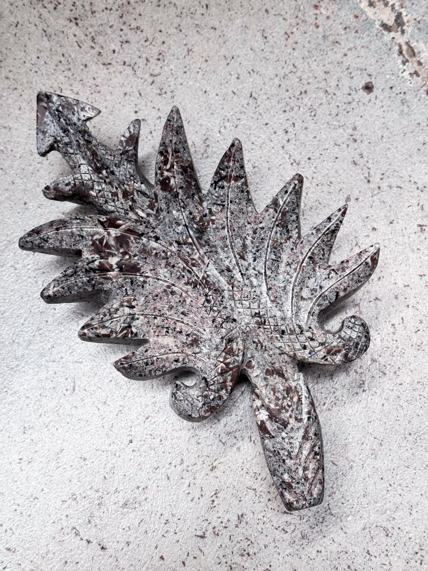 Flying Yooperlite Dragon Carving