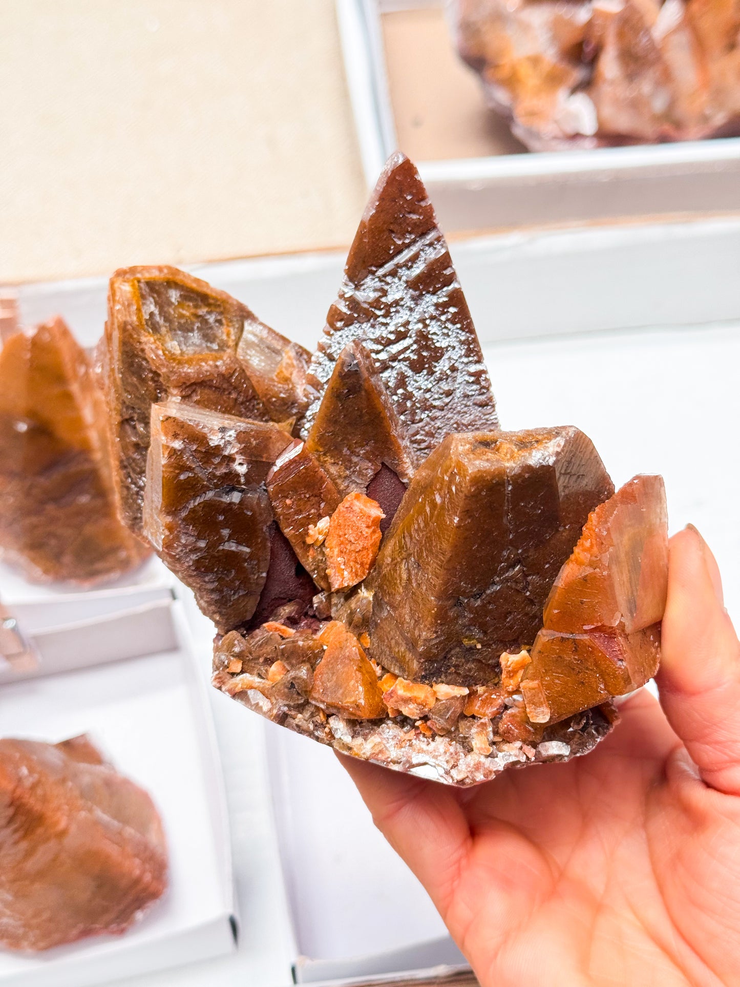 Hubei Wolf Tooth Calcite Clusters