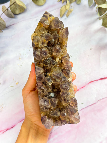 Smokey Amethyst Cluster Tower