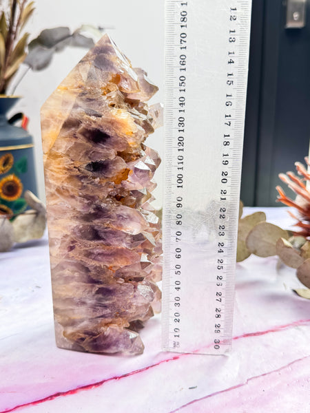 Smokey Amethyst Cluster Tower