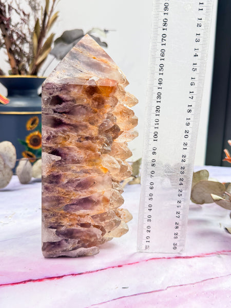 Smokey Amethyst Cluster Tower