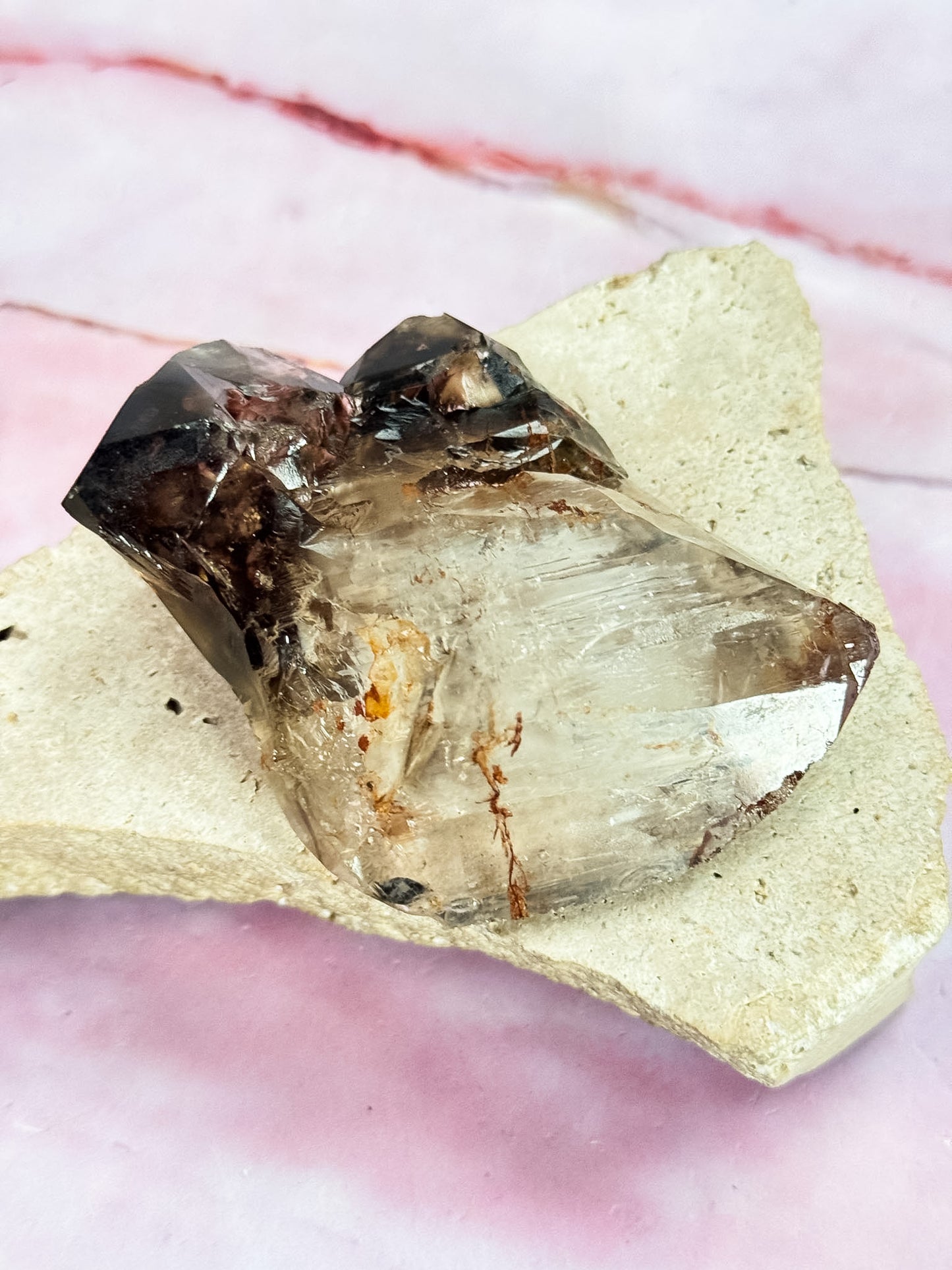 Smokey Elestial Quartz Cluster
