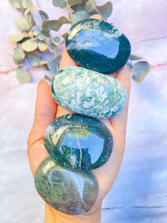 Moss Agate Palmstones